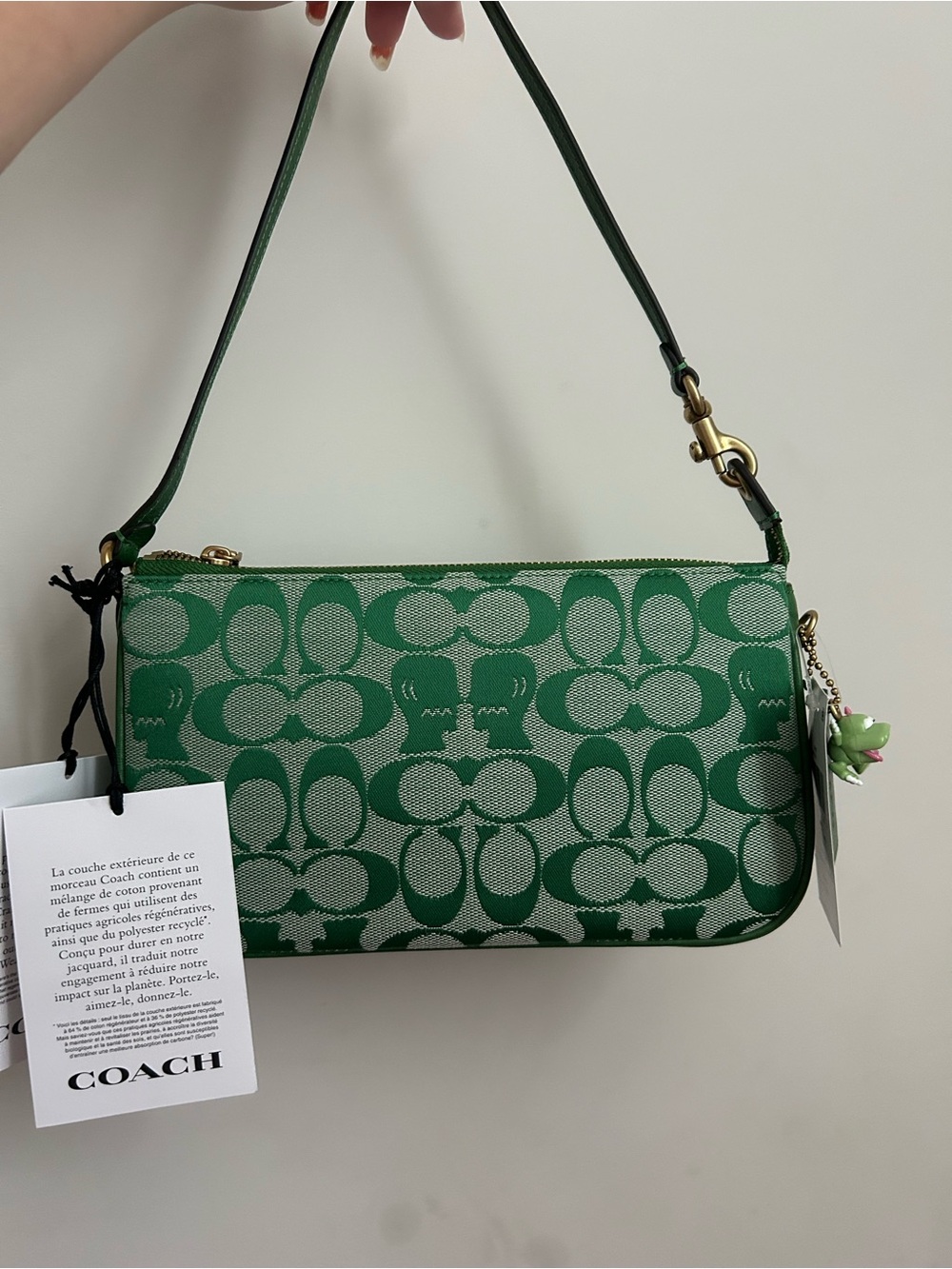Coach Brain Dead green plaza in signature jacquard
